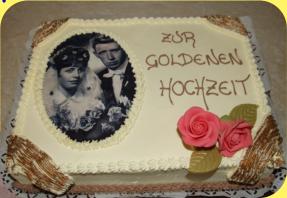 Fototorte Zur goldenen Hochzeit